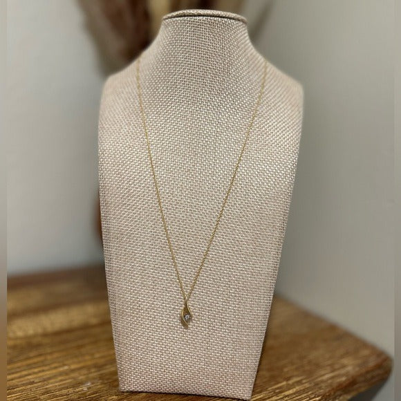 Necklace 925 Sterling Silver Gold Plated Genuine Natural Diamond Accent Pendant Necklace