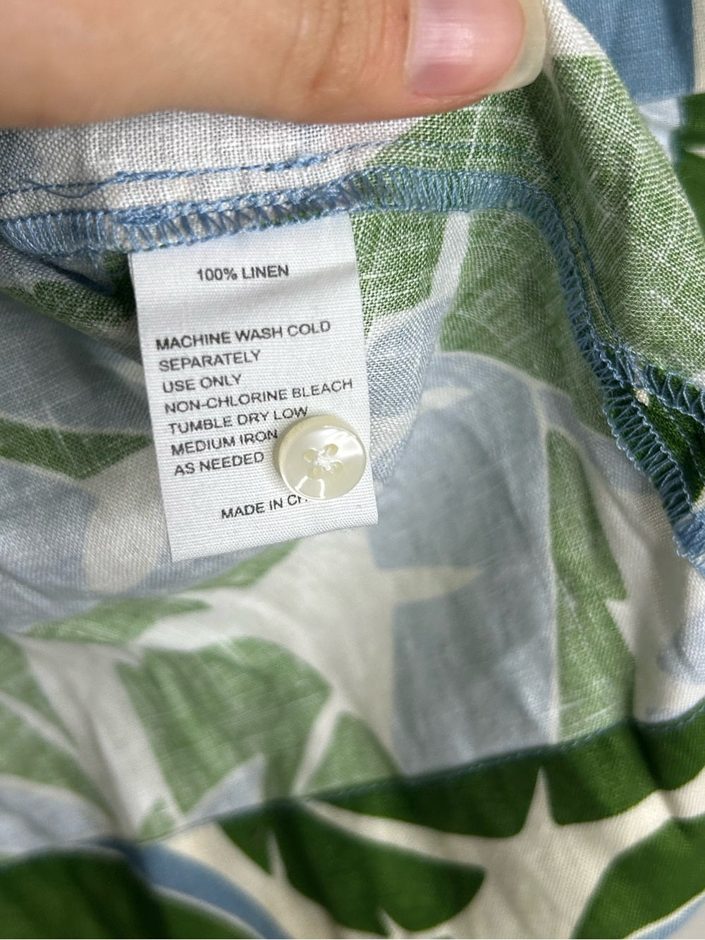 Trovata 100% Linen Nico Short Sleeve Palm Printed Boxy Fit Button Down Top