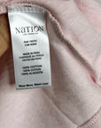 Nation LA 100% Cotton Rochelle Boat-Neck Sweater in Light Pink Silver Button