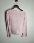 Nation LA 100% Cotton Rochelle Boat-Neck Sweater in Light Pink Silver Button