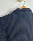 MATE The Label 100% Organic Cotton Waffle Button Down Cardigan Black