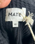 MATE The Label 100% Organic Cotton Waffle Button Down Cardigan Black