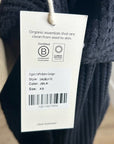 MATE The Label 100% Organic Cotton Waffle Button Down Cardigan Black