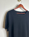 Lafayette 148 100% Cashmere Black Short Sleeve Knit Top Beaded Neckline