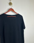 Lafayette 148 100% Cashmere Black Short Sleeve Knit Top Beaded Neckline