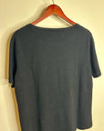 Lafayette 148 100% Cashmere Black Short Sleeve Knit Top Beaded Neckline