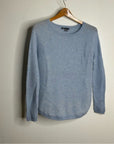 VINCE 100% Cashmere Baby Blue Ribbed Pullover Sweater