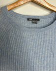 VINCE 100% Cashmere Baby Blue Ribbed Pullover Sweater