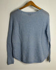 VINCE 100% Cashmere Baby Blue Ribbed Pullover Sweater
