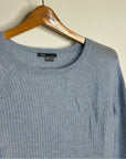 VINCE 100% Cashmere Baby Blue Ribbed Pullover Sweater
