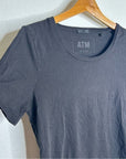 ATM 100% Cotton Black Scoop Neck Short Sleeve T - Shirt Top