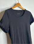 ATM 100% Cotton Black Scoop Neck Short Sleeve T - Shirt Top