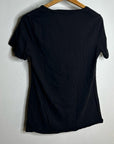 ATM 100% Cotton Black Scoop Neck Short Sleeve T - Shirt Top