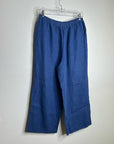 FLAX 100% Linen Blue Cropped Wide Leg Pull on Pant