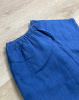 FLAX 100% Linen Blue Cropped Wide Leg Pull on Pant