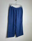 FLAX 100% Linen Blue Cropped Wide Leg Pull on Pant
