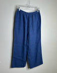 FLAX 100% Linen Blue Cropped Wide Leg Pull on Pant