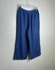 FLAX 100% Linen Blue Cropped Wide Leg Pull on Pant