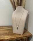 925 Sterling Silver Diamond Accent Pendant 18 in Chain Necklace