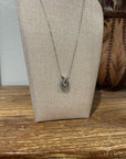 925 Sterling Silver Diamond Accent Pendant 18 in Chain Necklace