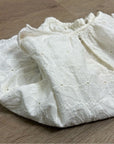 Velvet by Graham & Spencer 100% Cotton Floral Embrodiered Peasant Blouse Cream