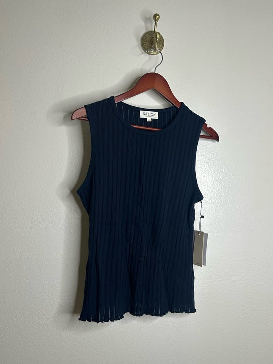 Nation LTD Nation LA 100% Organic Cotton Knit Ribbed Tank Top Ribbed In Night Sky - Cotton