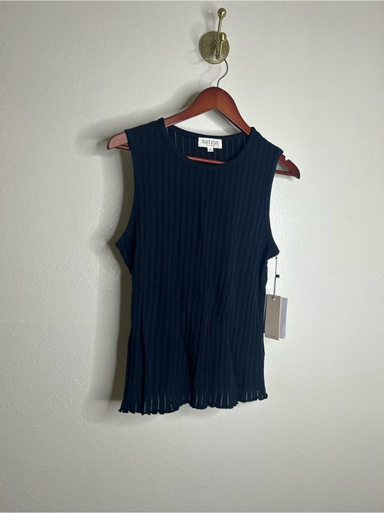 Nation LTD Nation LA 100% Organic Cotton Knit Ribbed Tank Top Ribbed In Night Sky - Cotton