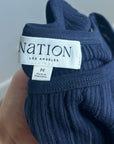Nation LA 100% Organic Cotton Knit Ribbed Tank Top Ribbed In Night Sky