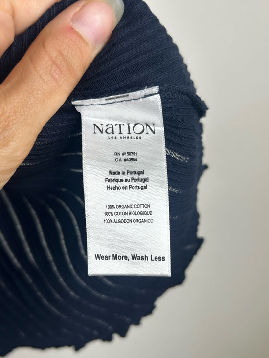 Nation LA 100% Organic Cotton Knit Ribbed Tank Top Ribbed In Night Sky