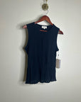 Nation LA 100% Organic Cotton Knit Ribbed Tank Top Ribbed In Night Sky