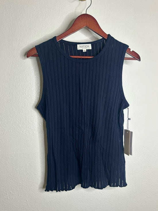 Nation LTD Nation LA 100% Organic Cotton Knit Ribbed Tank Top Ribbed In Night Sky - Cotton