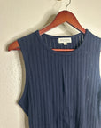 Nation LA 100% Organic Cotton Knit Ribbed Tank Top Ribbed In Night Sky
