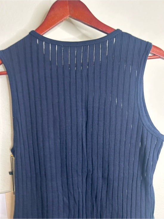 Nation LA 100% Organic Cotton Knit Ribbed Tank Top Ribbed In Night Sky