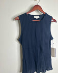 Nation LA 100% Organic Cotton Knit Ribbed Tank Top Ribbed In Night Sky