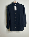 MATE The Label 100% Organic Cotton Gauze Button Down Shirt in Black