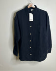 MATE The Label 100% Organic Cotton Gauze Button Down Shirt in Black