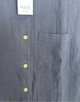 MATE The Label 100% Organic Cotton Gauze Button Down Shirt in Black
