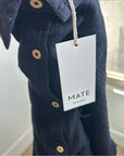 MATE The Label 100% Organic Cotton Gauze Button Down Shirt in Black
