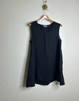 Bryn Walker 100% Linen Scoop Neck Black Tank Loose Fit Shift Dress