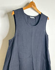Bryn Walker 100% Linen Scoop Neck Black Tank Loose Fit Shift Dress