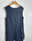 Bryn Walker 100% Linen Scoop Neck Black Tank Loose Fit Shift Dress