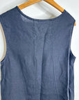 Bryn Walker 100% Linen Scoop Neck Black Tank Loose Fit Shift Dress