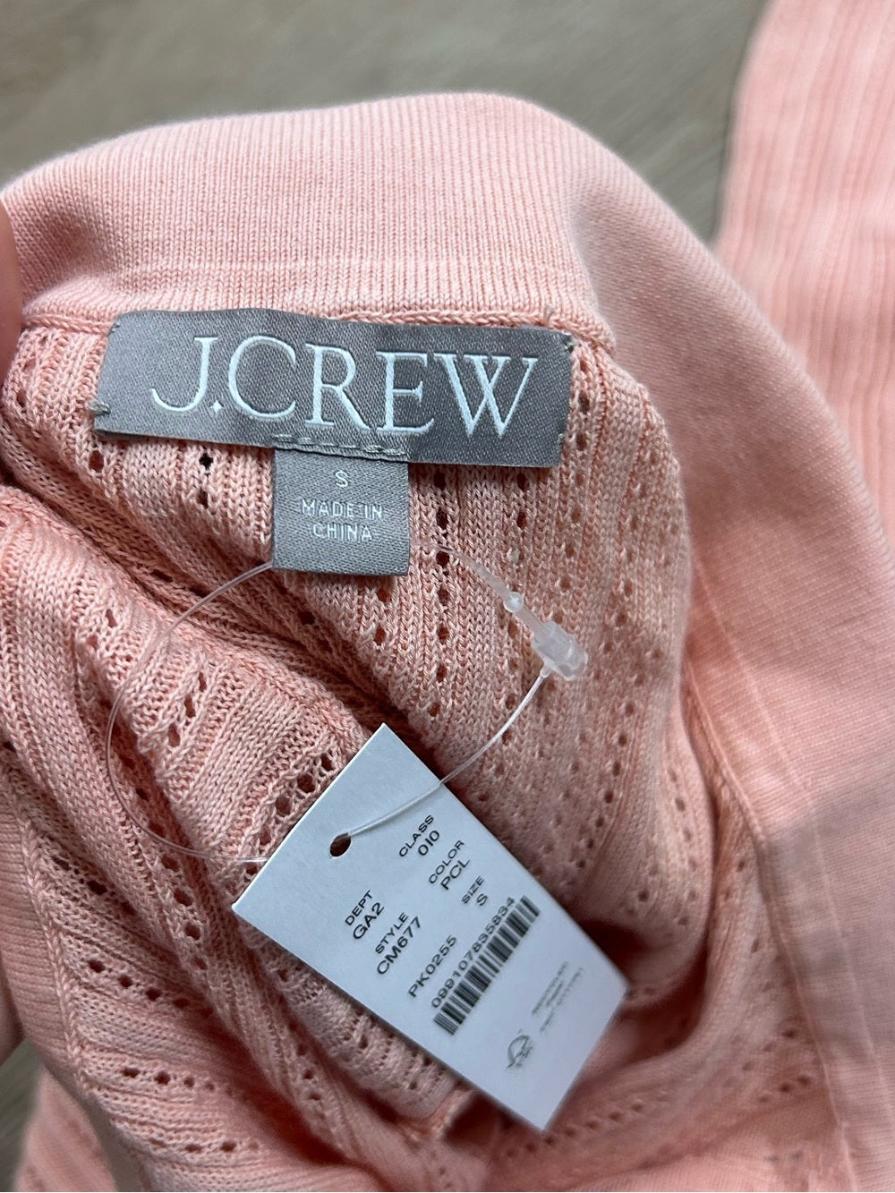 J. Crew 100% Cotton Knit Collared Button Down Sweater Top Peach