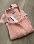 J. Crew 100% Cotton Knit Collared Button Down Sweater Top Peach