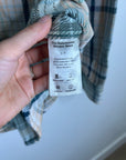 Outerknown 100% Organic Cotton Teal Neutral Check Blanket Shirt Button Down