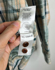 Outerknown 100% Organic Cotton Teal Neutral Check Blanket Shirt Button Down