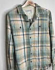 Outerknown 100% Organic Cotton Teal Neutral Check Blanket Shirt Button Down