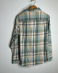 Outerknown 100% Organic Cotton Teal Neutral Check Blanket Shirt Button Down