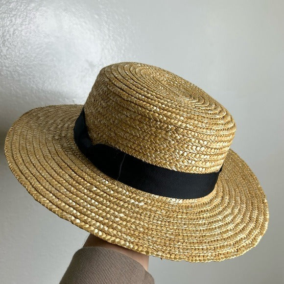 Lack of Color 100% Straw Hat Black Ribbon