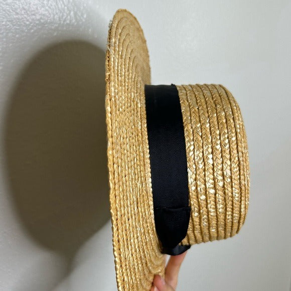 Lack of Color 100% Straw Hat Black Ribbon